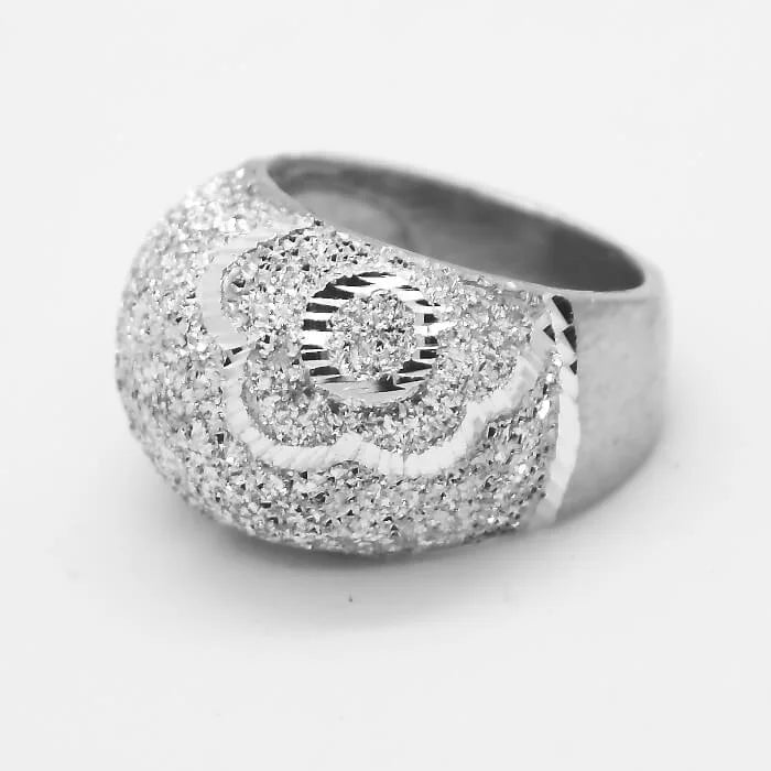 ANELLO IN ALLUMINIO FIORI INCISI