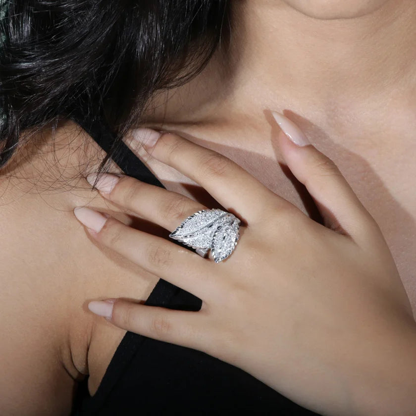 ANELLO IN ALLUMINIO FOGLIE