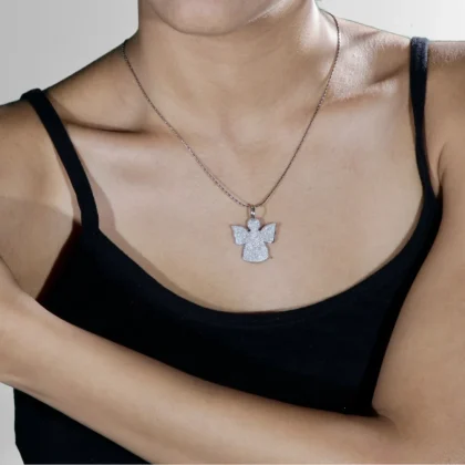 Ciondolo in alluminio inciso Angelo : piccolo charm in alluminio inciso | Shadi Bijoux