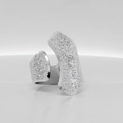 Anello in alluminio Soffio: composto da due elementi dalle forme asimmetriche | Shadi Bijoux