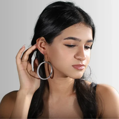 Orecchini in Alluminio Cerchio Grande : orecchini a cerchio, grandi e luminosi | Shadi Bijoux