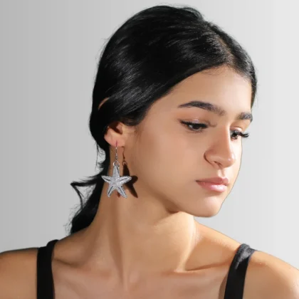 Orecchini in alluminio Stella Piatta : brillanti orecchini a forma di stella marina | Shadi Bijoux